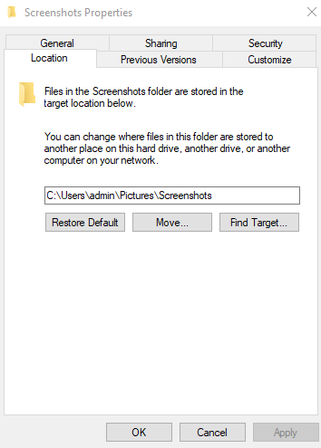 نحوه تغییر مکان ذخیره اسکرین شات در ویندوز  3