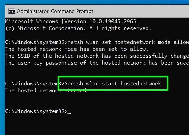 نحوه ساخت هات اسپات وای فای از طریق Command Prompt