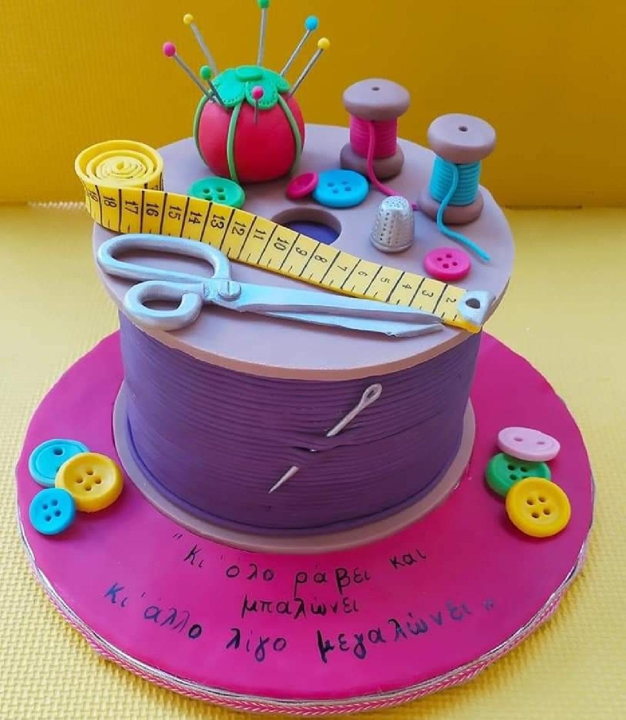 کیک‌ روز خیاط مدل نخ و سوزن 1
