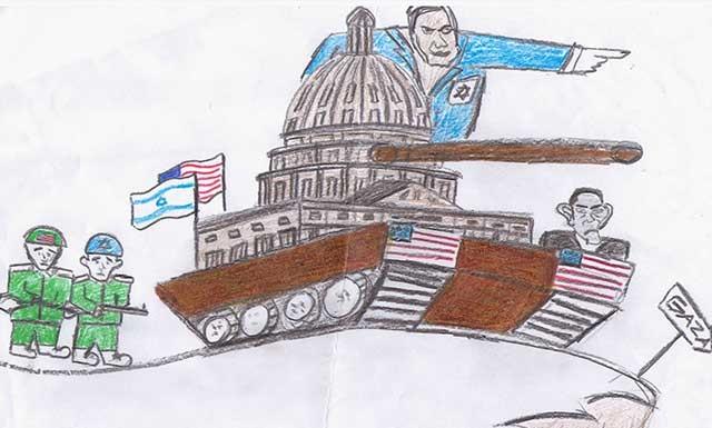 نقاشی درباره غزه و فلسطین ساده و سخت کودکانه برای رنگ آمیزی 7