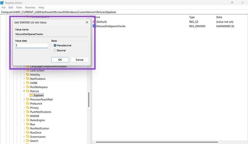 نحوه غیرفعال کردن هشدار فضای کم دیسک ویندوز 11  7
