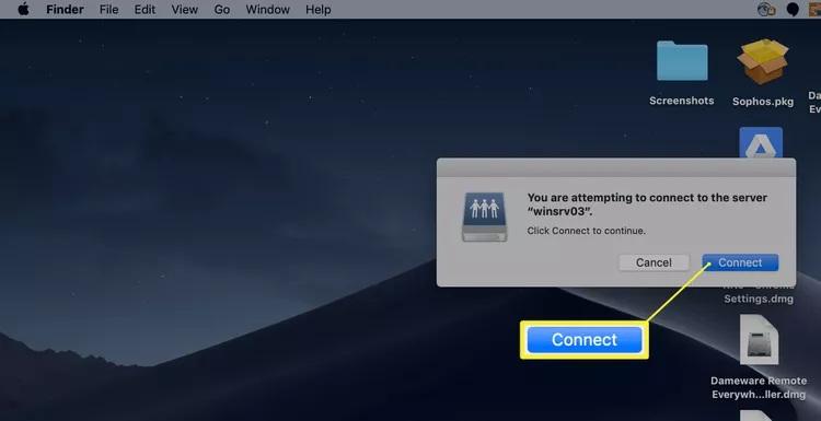 نحوه&zwnj;ی نگاشت یک درایو شبکه در مک 4