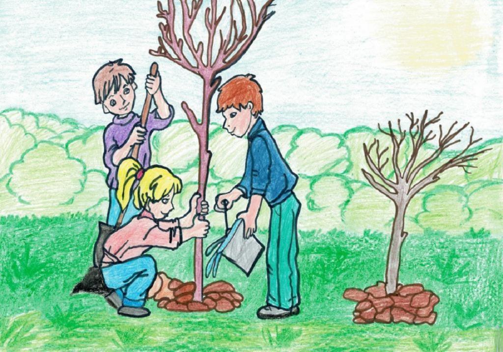 نقاشی روز درختکاری دخترانه 3