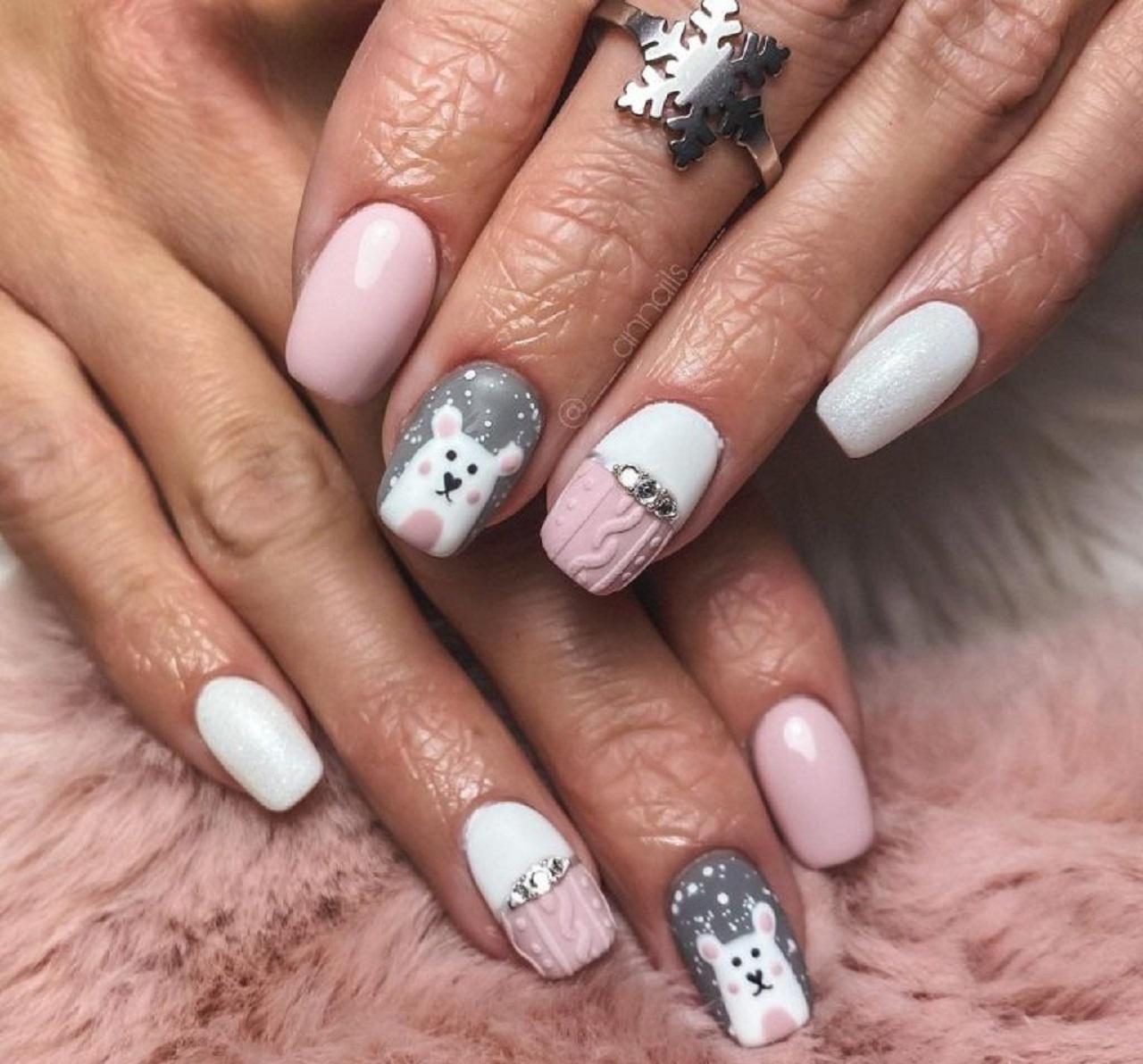 ناخن‌های زمستانی خرسی بامزه