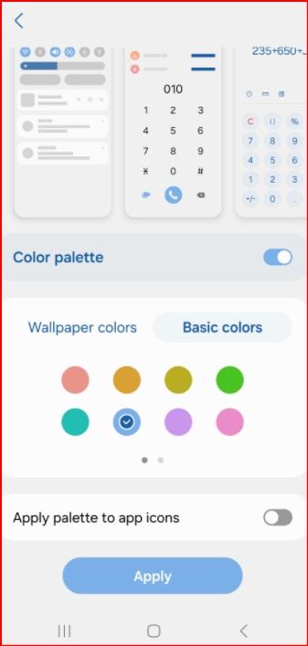 نحوه تغییر پالت رنگ در سامسونگ گلکسی 2