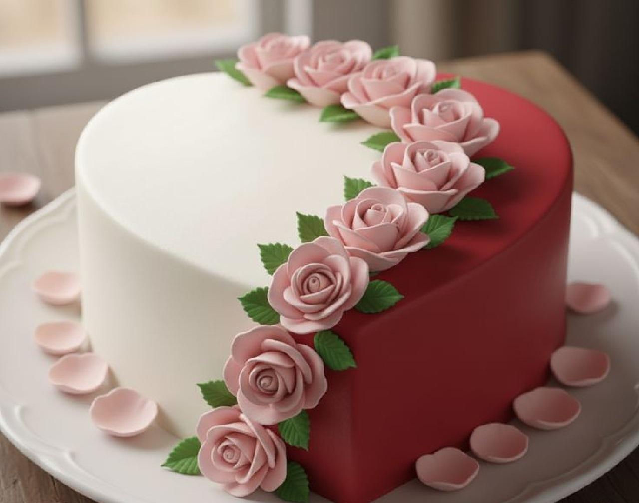 مدل کیک روز مادر قلبی شکل شیک