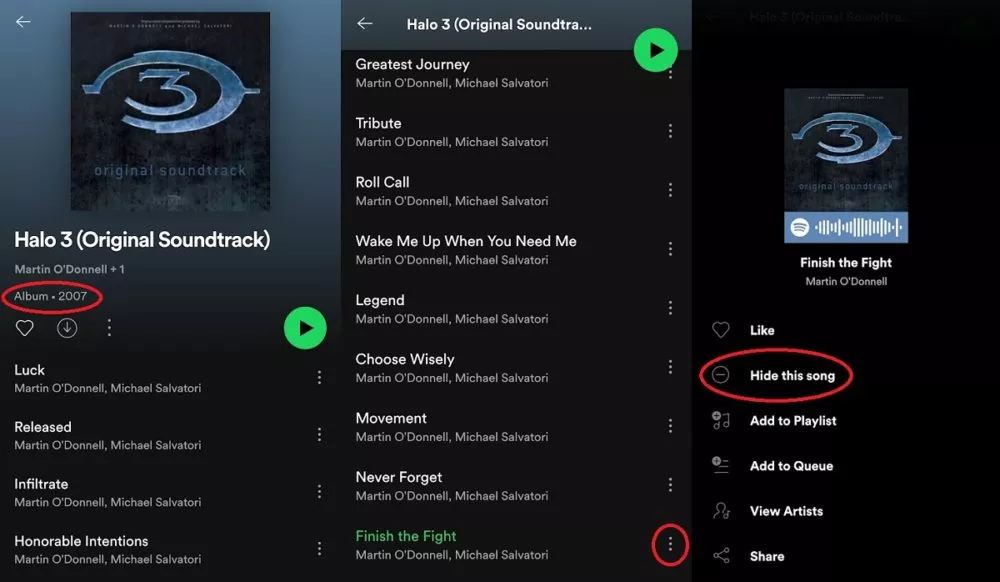 نحوه مخفی کردن آهنگ ها در Spotify2