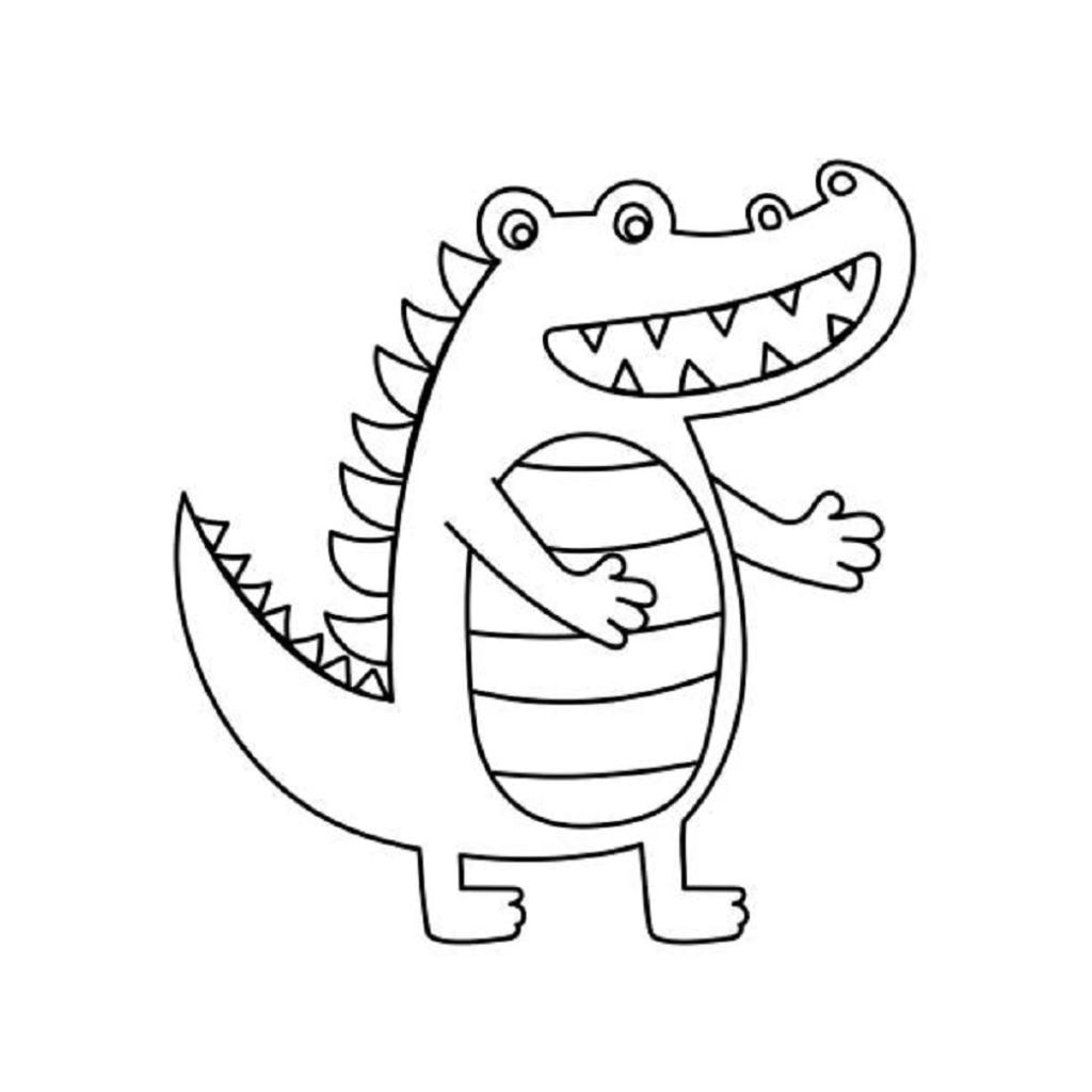 نقاشی تمساح برای رنگ آمیزی 3