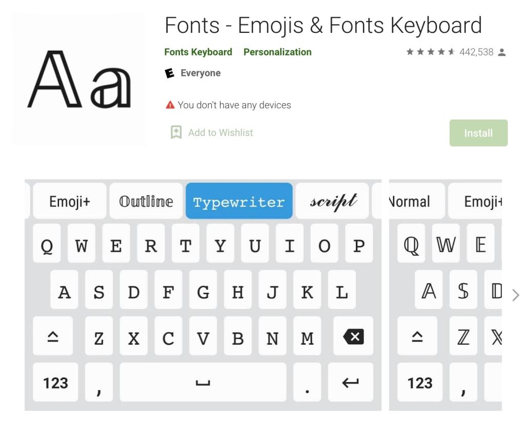 بهترین نرم افزار تغییر فونت اینستاگرام: اپلیکیشن Fonts