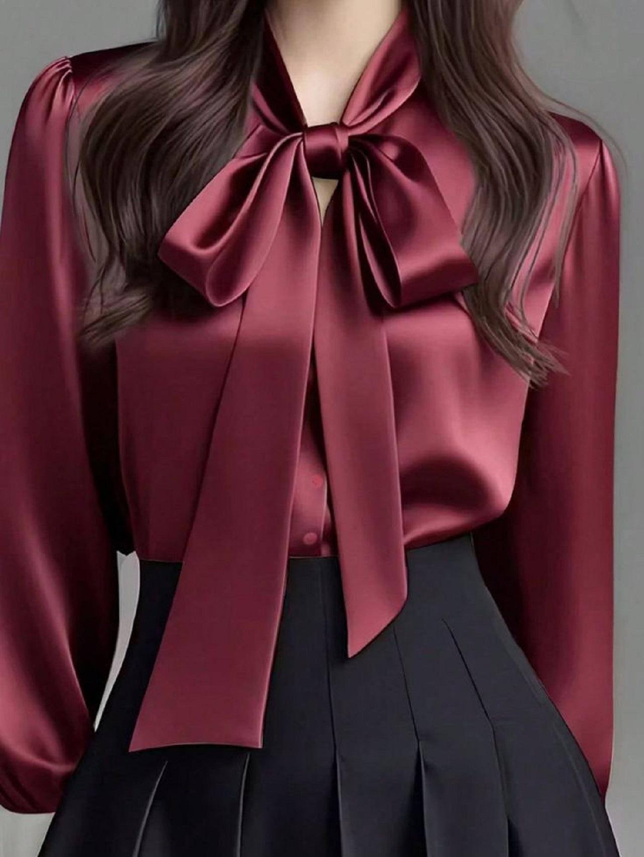 مدل شومیز شیک با یقه کراواتی 3