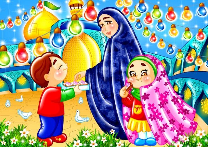 نقاشی عید فطر رنگ شده 1