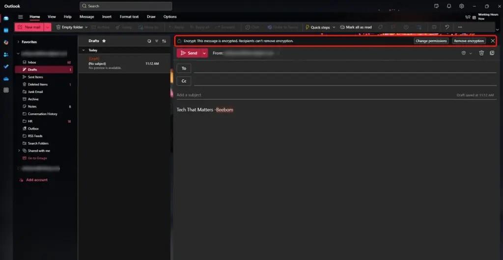نحوه رمزگذاری ایمیل&zwnj;ها در اوت&zwnj;لوک 4
