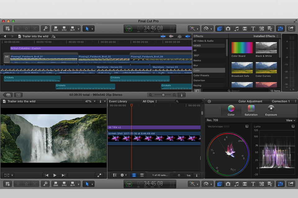  از بهترین برنامه لرزش گیر فیلم: برنامهFinal Cut Pro X