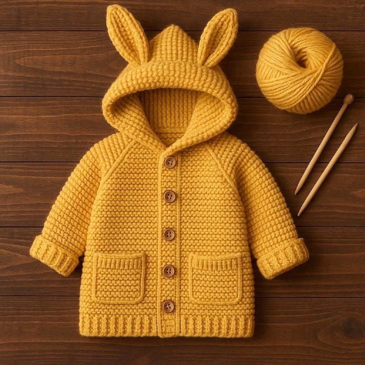 مدل&zwnj; بافت سرهمی نوزادی فانتزی با گوش&zwnj; های برجسته 2