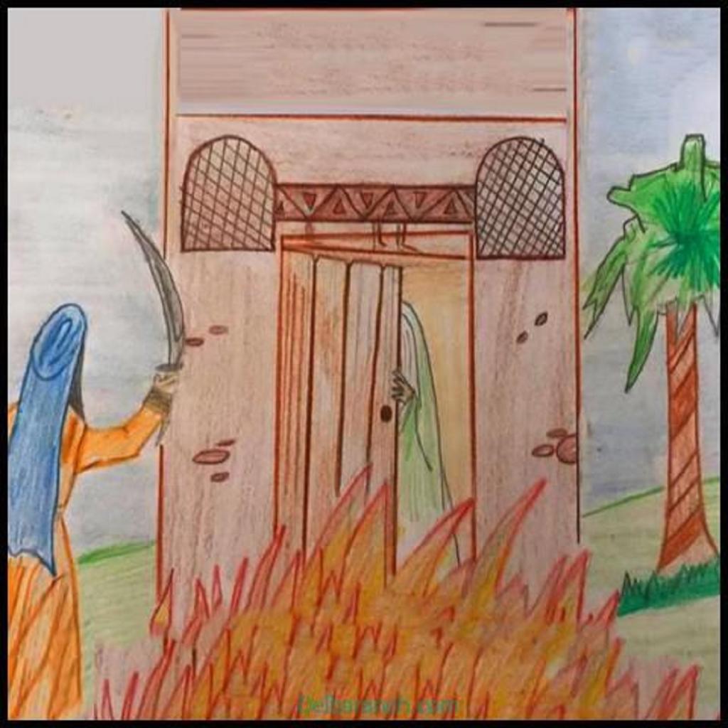 نقاشی در سوخته خانه حضرت زهرا 1