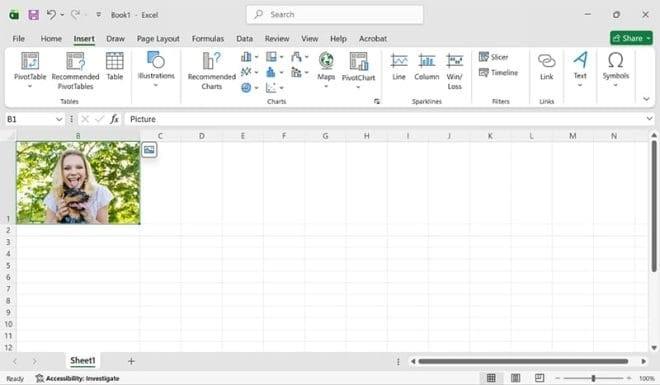 نحوه درج تصویر در سلول اکسل 2