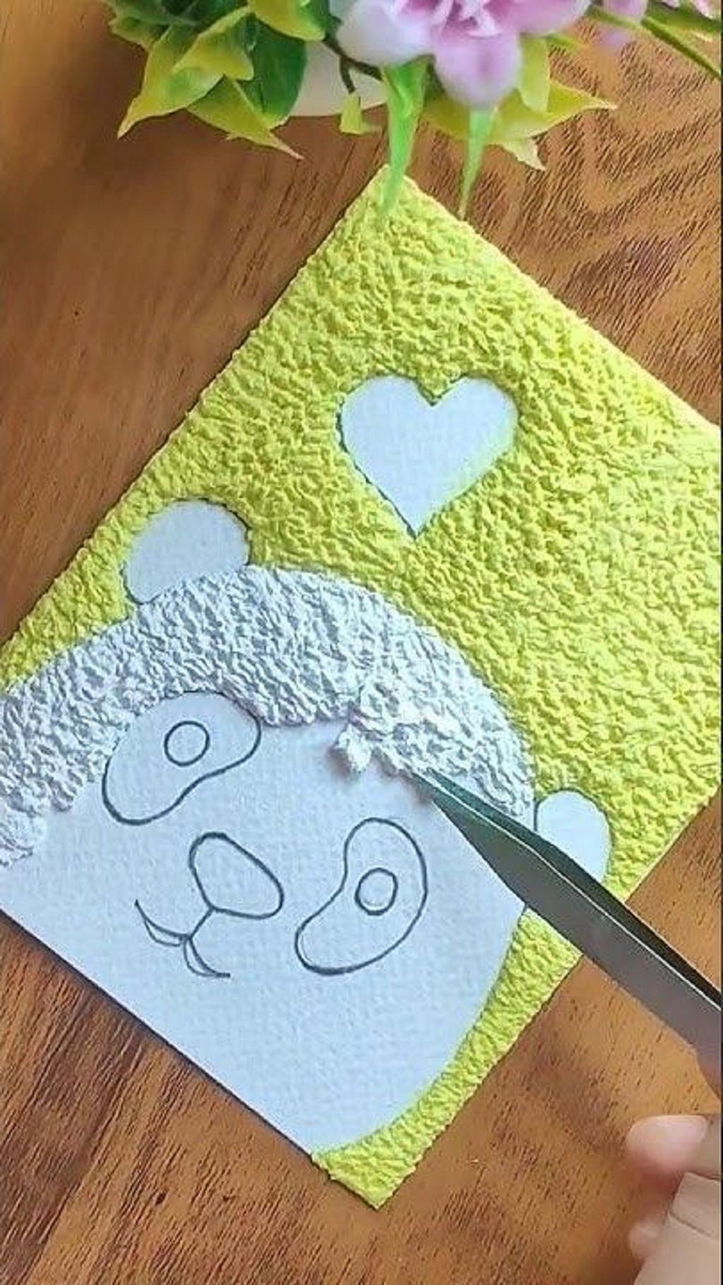 نقاشی با دستمال کاغذی روی بوم9