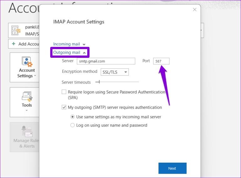 نحوه رفع خطای IMAP 0x800CCC0E در Outlook در ویندوز 11 11