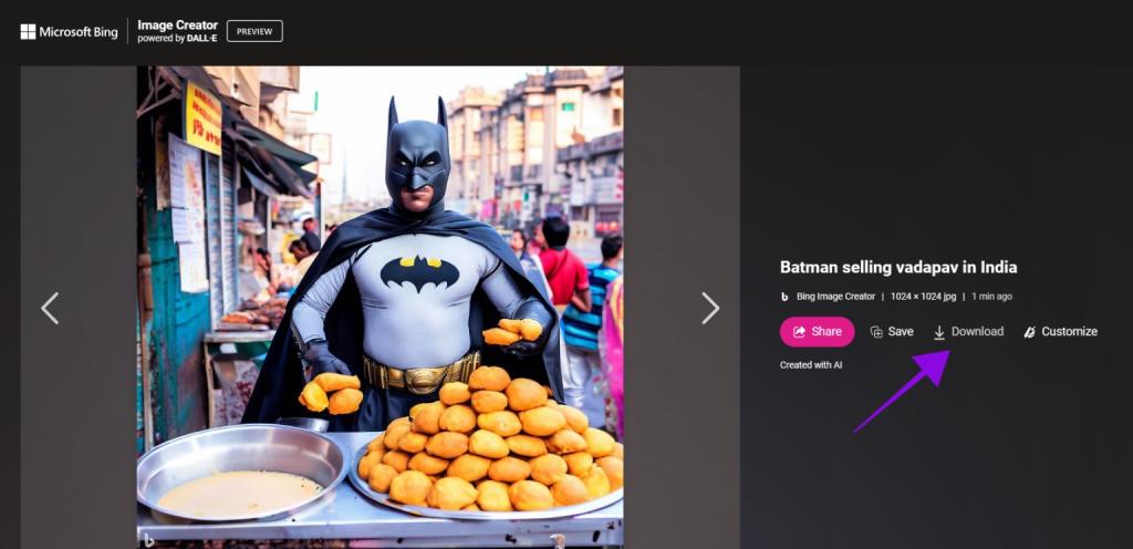 دانلود تصاویر ایجاد شده با استفاده از مولد هوش مصنوعی Bing Image Creator