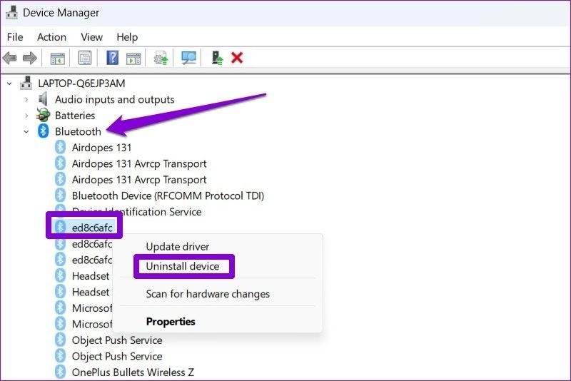 نحوه رفع مشکل حذف نشدن دستگاه بلوتوث در ویندوز 11 12