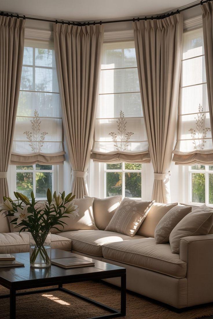 پردهای ساده و شیک پذیرایی بدون والان 2