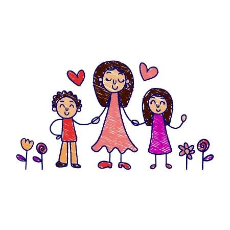 نقاشی روز مادر ساده و زیبا کودکانه 3
