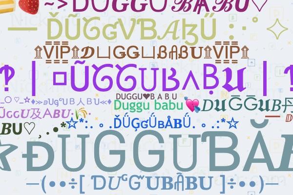 نمادها و فونتهای شیک نام فری فایر