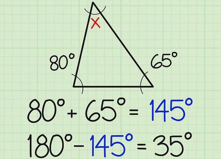 نحوه پیدا کردن زاویه سوم مثلث