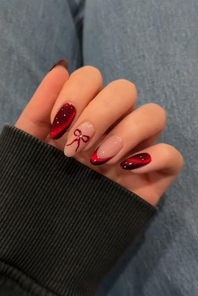 مدل ناخن کروم قرمز 3