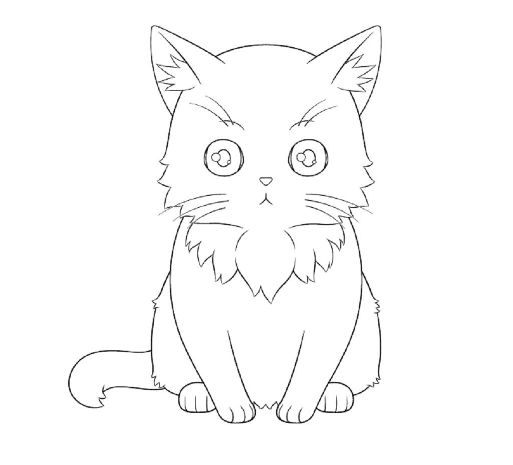  نقاشی گربه به سبک انیمه: کشیدن سبیل های گربه