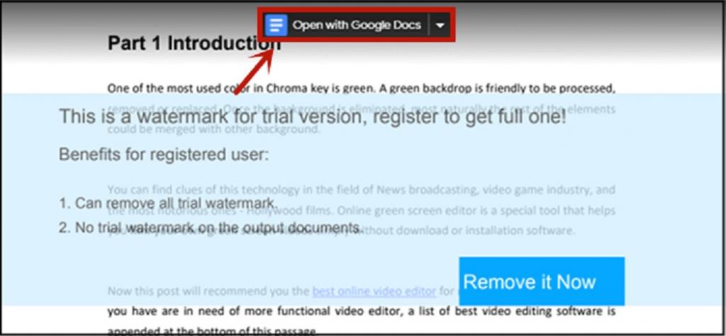 حذف آنلاین واترمارک از PDF با Google Docs