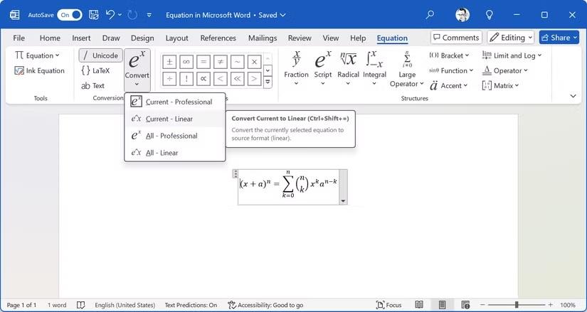 نحوه استفاده از Equation Editor در ورد 2