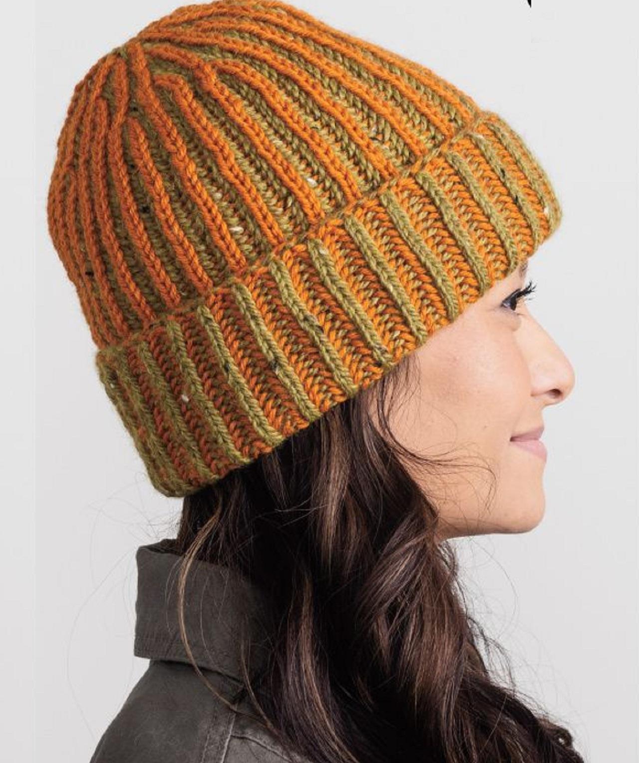 مدل کلاه بافتنی دخترانه با دو میل 4