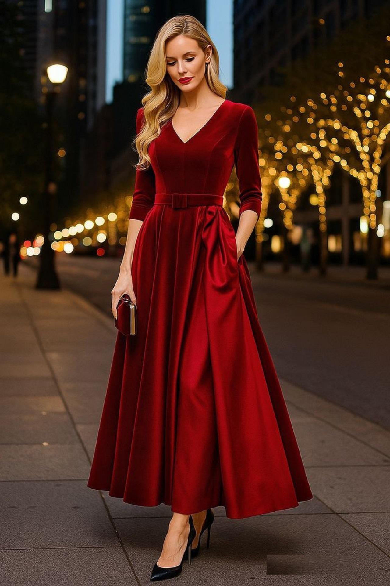 لباس یلدایی عروس مخمل3