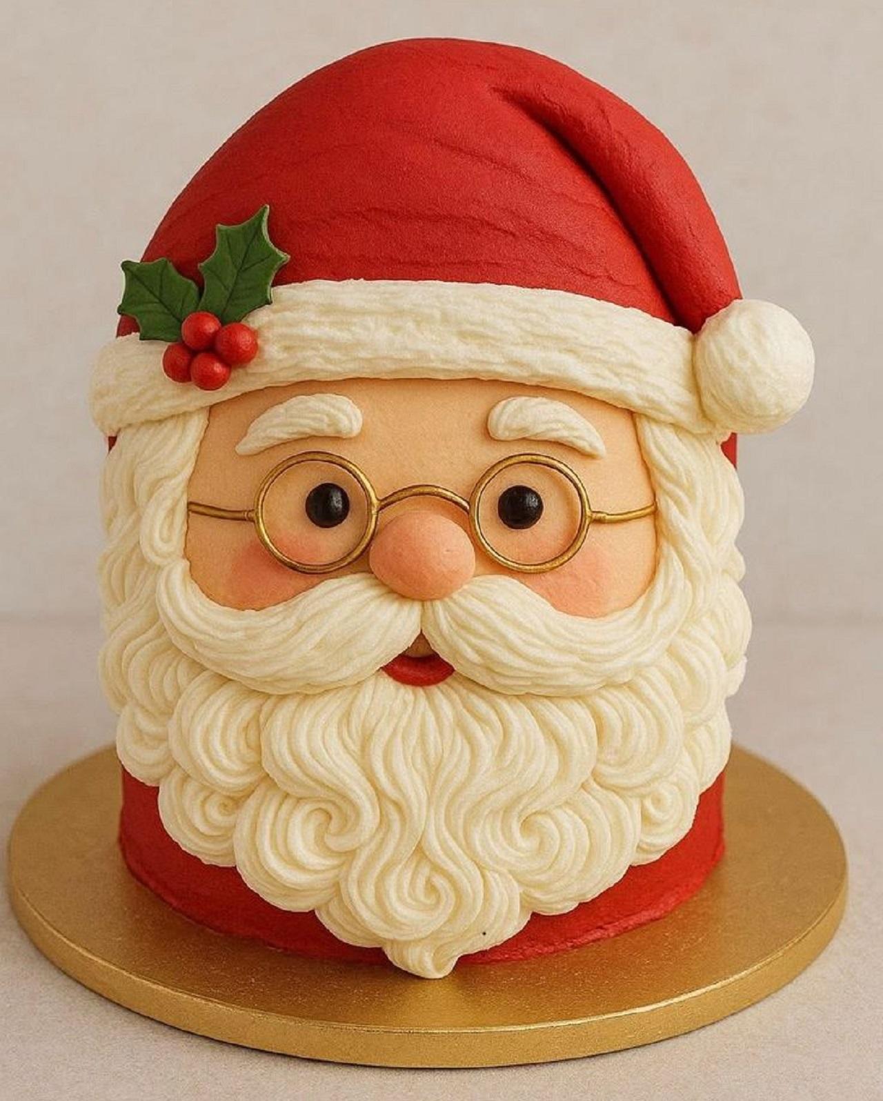 کیک کریسمس با طرح بابانوئل 2