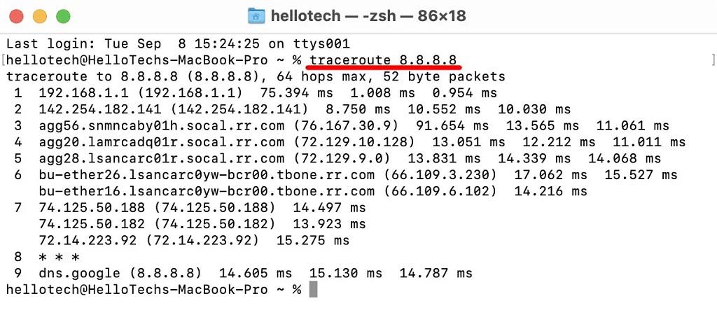 نحوه کار با دستور tracert در سیستم عامل های مختلف 4