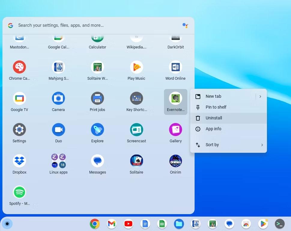 نحوه حذف برنامه ها در Chromebook  1