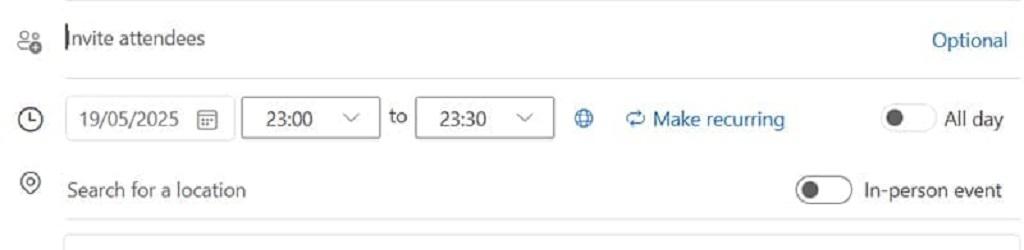 مراحل تبدیل ایمیل به جلسه در Outlook  3