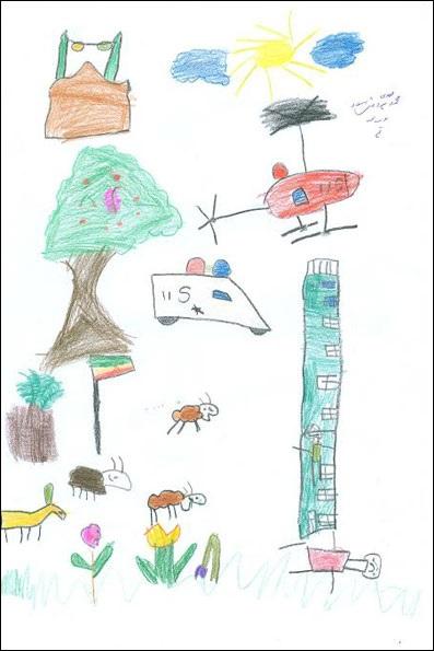 نقاشی درباره غزه و فلسطین کودکانه 1