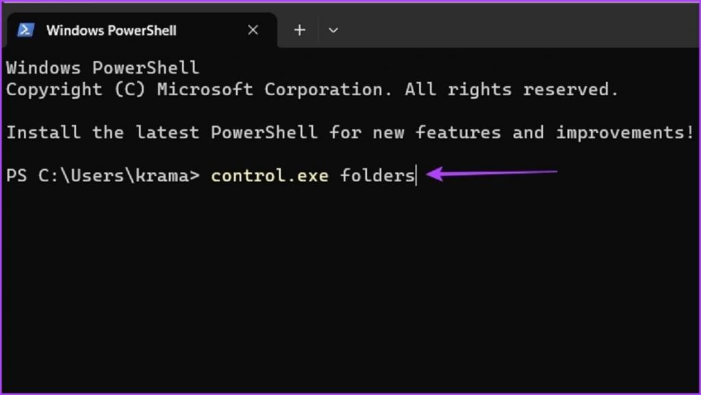 باز کردن Folder Options با استفاده از Command Prompt یا Windows PowerShell