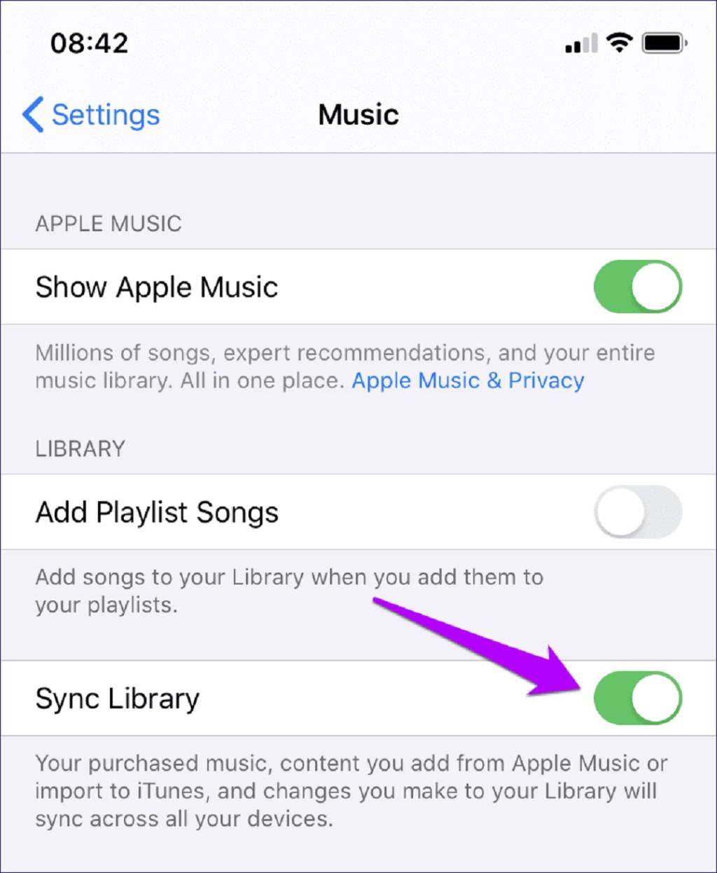 فعال سازی iCloud Music Library