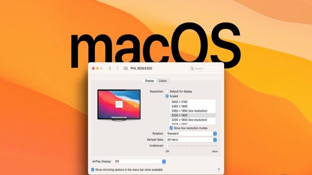 آموزش تغییر رزولوشن [وضوح تصویر] صفحه نمایش در مک (macOS)