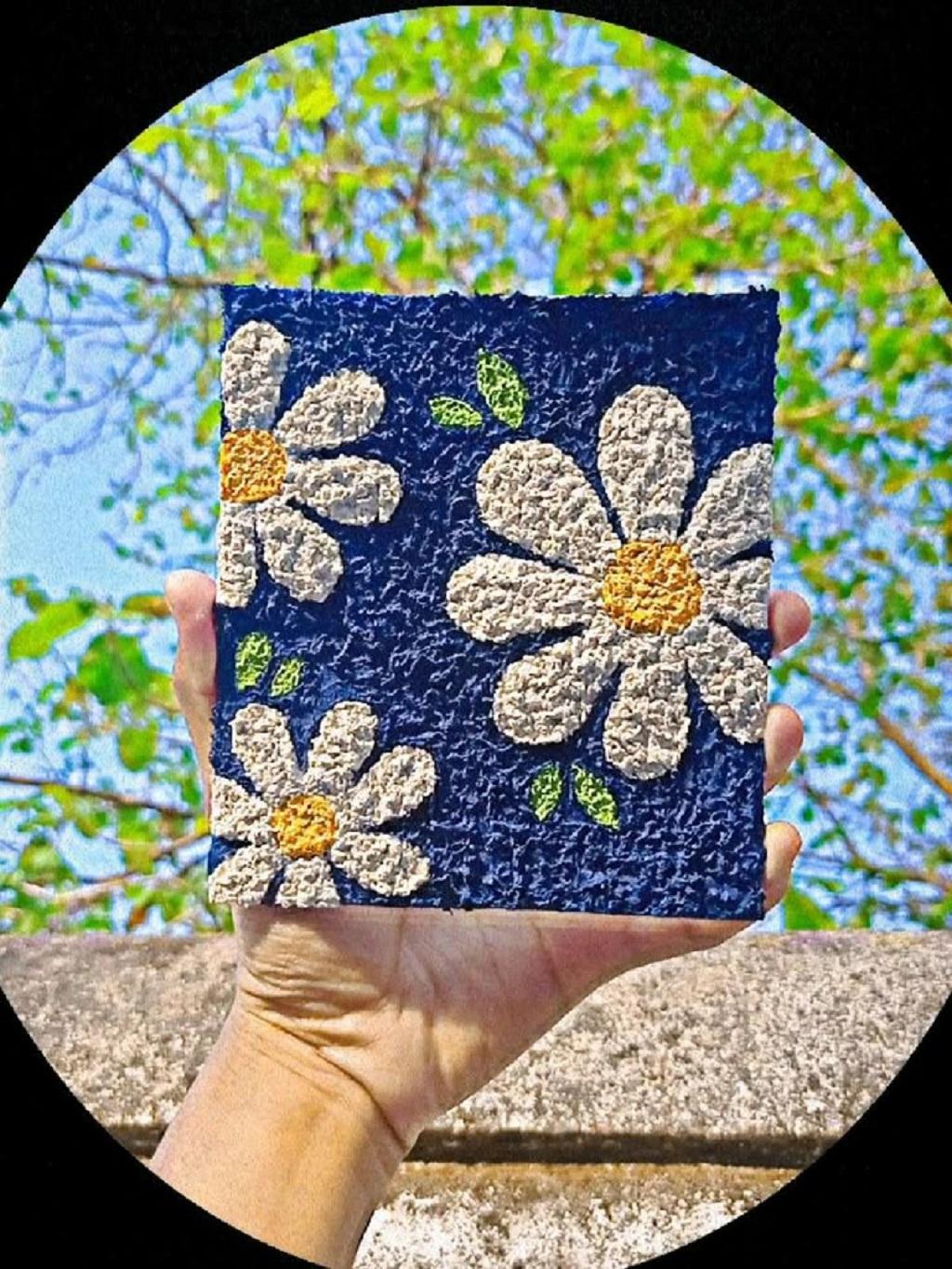 نقاشی با دستمال کاغذی روی بوم5