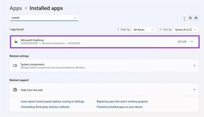 نحوه حذف OneDrive در ویندوز 11 3