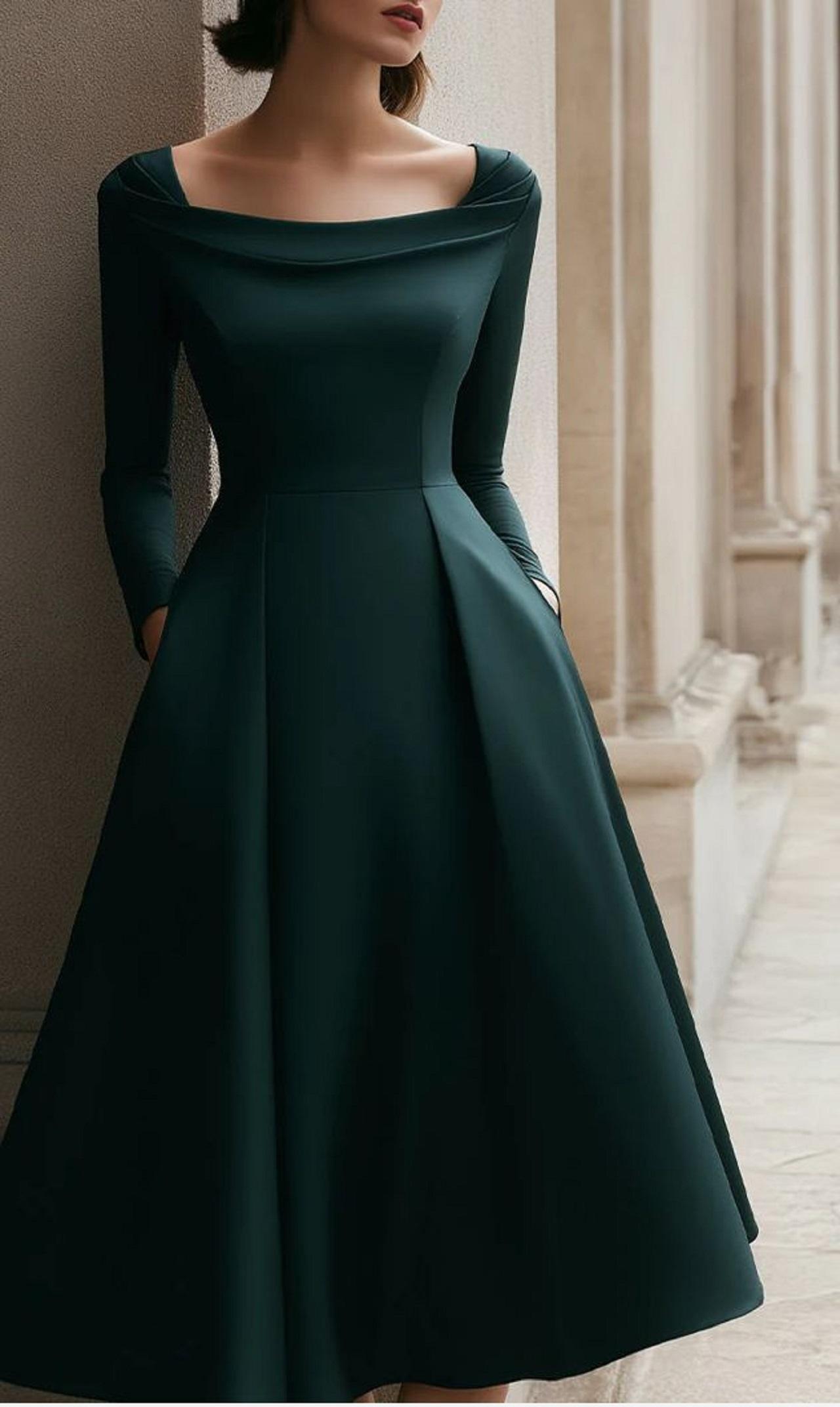 لباس یلدایی عروس شیک سبز رنگ 1