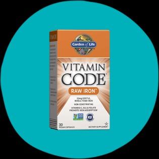 بهترین مکمل آهن وگان با C ویتامین : Garden of Life Vitamin کد آهن خام
