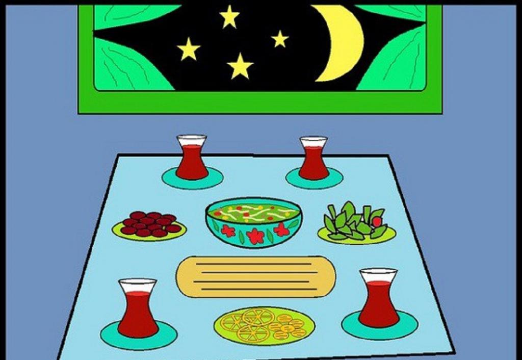 نقاشی سفره افطار پیش دبستانی 3