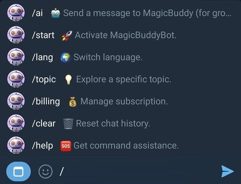 نحوه استفاده از MagicBuddy در تلگرام 4