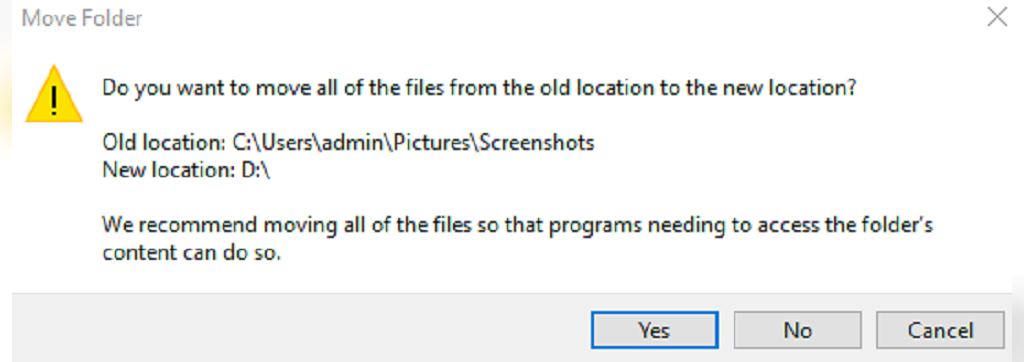 نحوه تغییر مکان ذخیره اسکرین شات در ویندوز  4