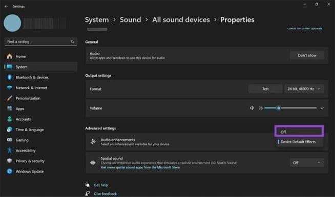 نحوه رفع مشکل قطع شدن صدا در ویندوز 11 9